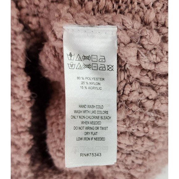 Yet Again Sweater Womens Small Pink Fluffy Soft Knitted Preppy Turtle Neck Top - Picture 10 of 10